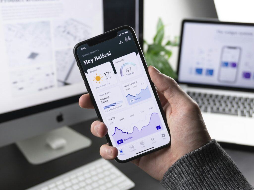 Smartphone con una dashboard